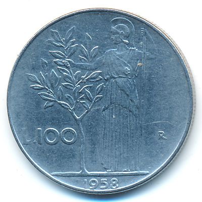 Италия, 100 лир (1958 г.)