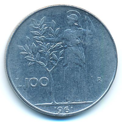 Италия, 100 лир (1961 г.)