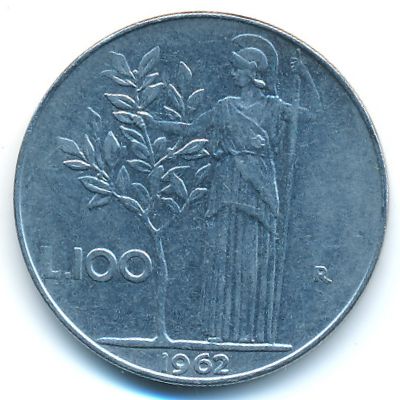 Италия, 100 лир (1962 г.)