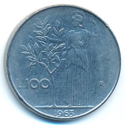 Италия, 100 лир (1963 г.)