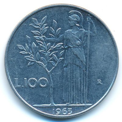 Италия, 100 лир (1963 г.)