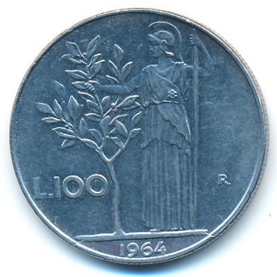 Италия, 100 лир (1964 г.)