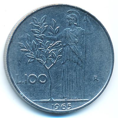 Италия, 100 лир (1965 г.)