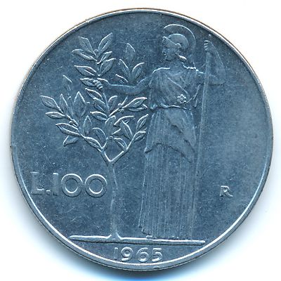 Италия, 100 лир (1965 г.)
