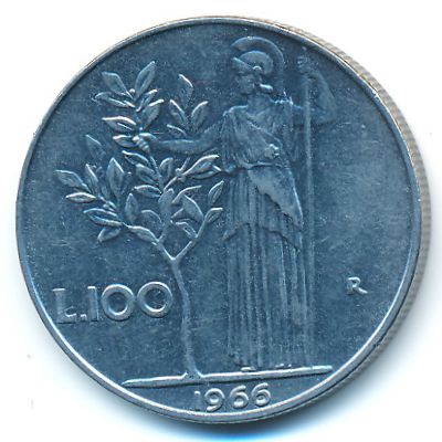Италия, 100 лир (1966 г.)