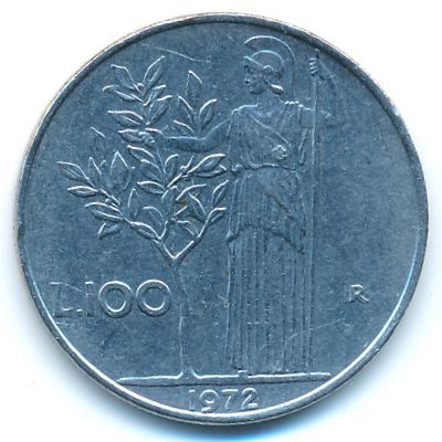 Италия, 100 лир (1972 г.)