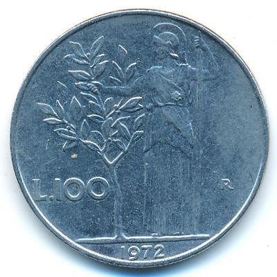 Италия, 100 лир (1972 г.)