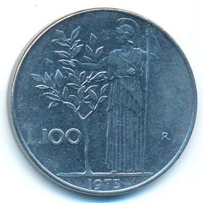 Италия, 100 лир (1973 г.)