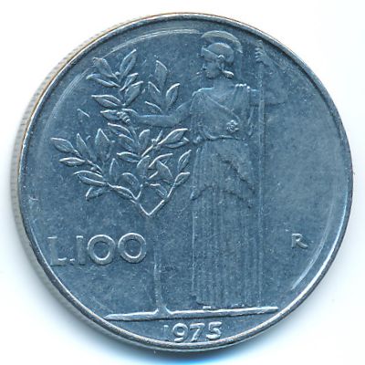 Италия, 100 лир (1975 г.)