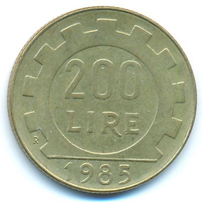 Italy, 200 lire, 1985