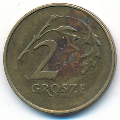 Poland, 2 grosze, 1992