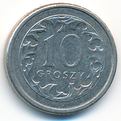 Польша, 10 грошей (2007 г.)