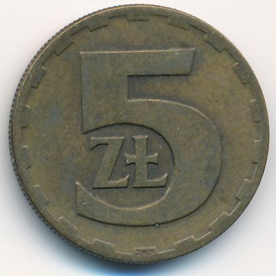 Poland, 5 zlotych, 1975