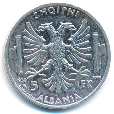 Албания, 5 лек (1939 г.)