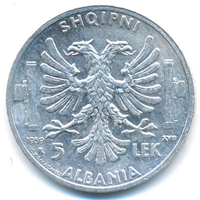 Албания, 5 лек (1939 г.)