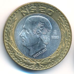 Мексика, 20 новых песо (1993–1995 г.)