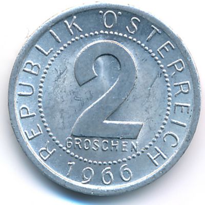 Австрия, 2 гроша (1966 г.)