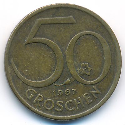 Austria, 50 groschen, 1967