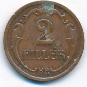 Венгрия, 2 филлера (1938 г.)