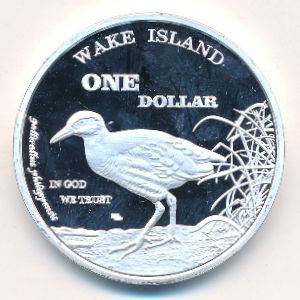 Wake island., 1 dollar, 2015