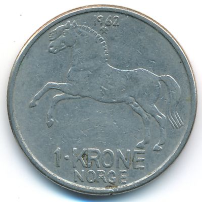 Norway, 1 krone, 1962