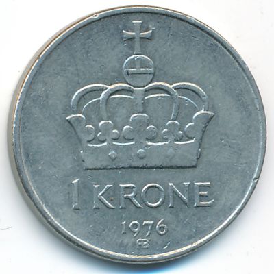 Norway, 1 krone, 1976