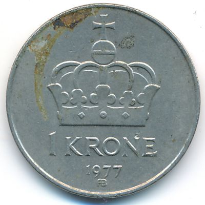 Норвегия, 1 крона (1977 г.)