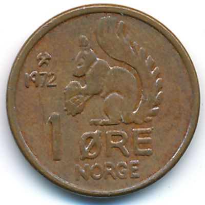Норвегия, 1 эре (1972 г.)