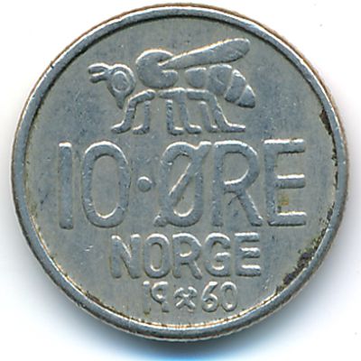 Норвегия, 10 эре (1960 г.)