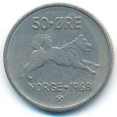 Norway, 50 ore, 1968