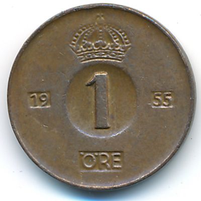 Швеция, 1 эре (1955 г.)