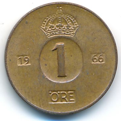 Швеция, 1 эре (1966 г.)