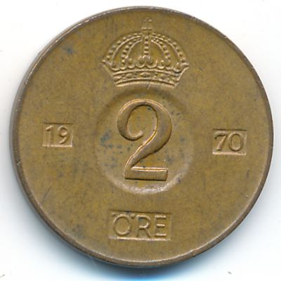 Швеция, 2 эре (1970 г.)