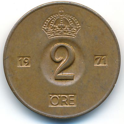 Швеция, 2 эре (1971 г.)