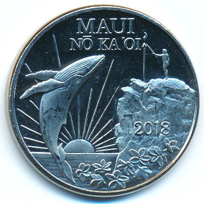Гавайские острова., 1 доллар (2018 г.)