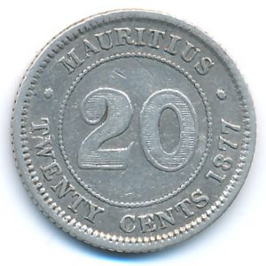 Маврикий, 20 центов (1877 г.)