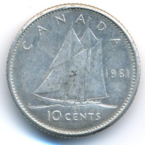 Канада, 10 центов (1961 г.)