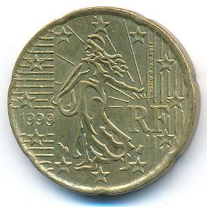 Франция, 20 евроцентов (1999 г.)