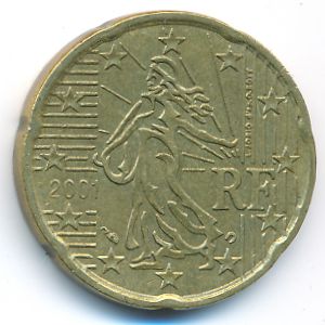 Франция, 20 евроцентов (2001 г.)