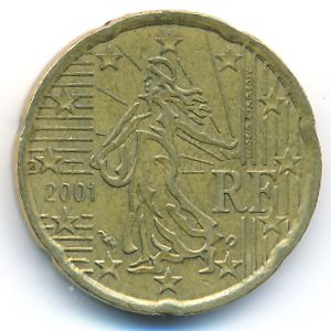 Франция, 20 евроцентов (2001 г.)