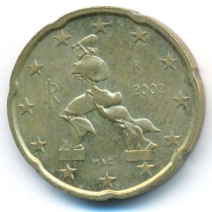 Италия, 20 евроцентов (2002 г.)