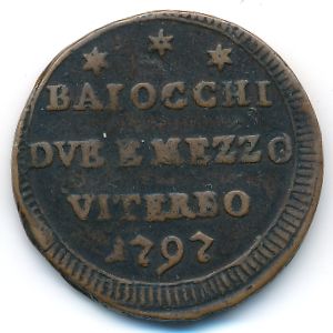 Папская область-Витербо, 2-1/2 байоччо (1797 г.)