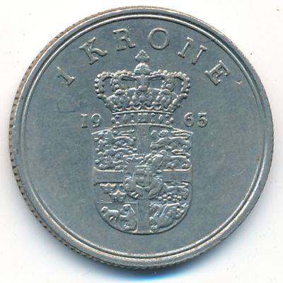 Дания, 1 крона (1965 г.)