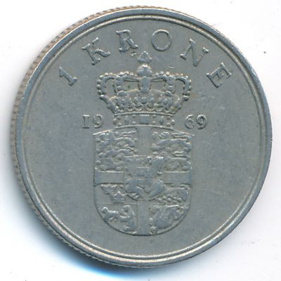 Дания, 1 крона (1969 г.)