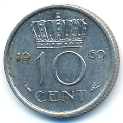 Нидерланды, 10 центов (1960 г.)