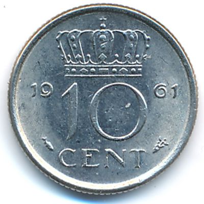 Нидерланды, 10 центов (1961 г.)
