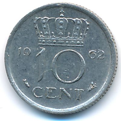 Нидерланды, 10 центов (1962 г.)