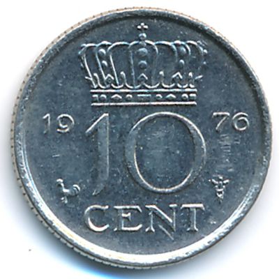 Нидерланды, 10 центов (1976 г.)