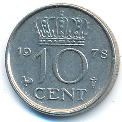 Netherlands, 10 cents, 1978