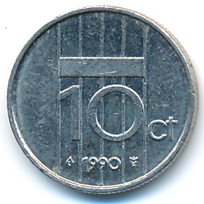 Netherlands, 10 cents, 1990